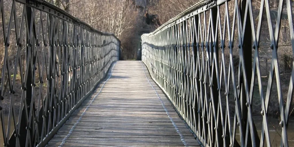 Long wooden bridge